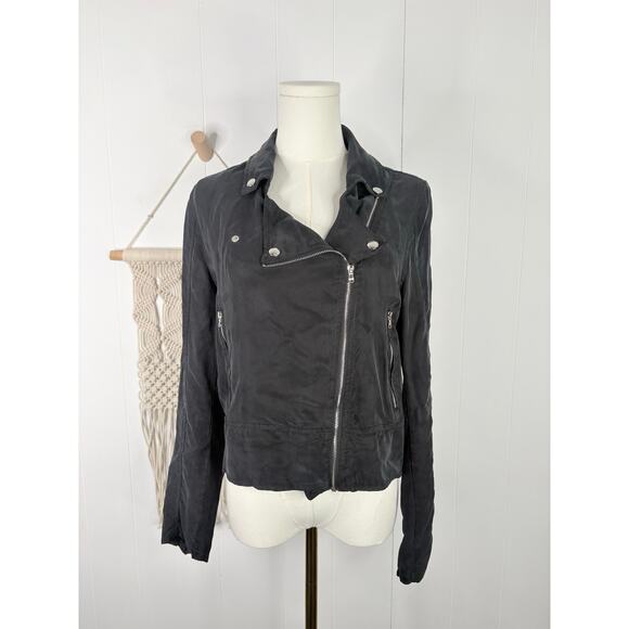 Blank NYC Back Roads Black Lightweight Moto Jacket Size Small Zip Up - Picture 5 of 11